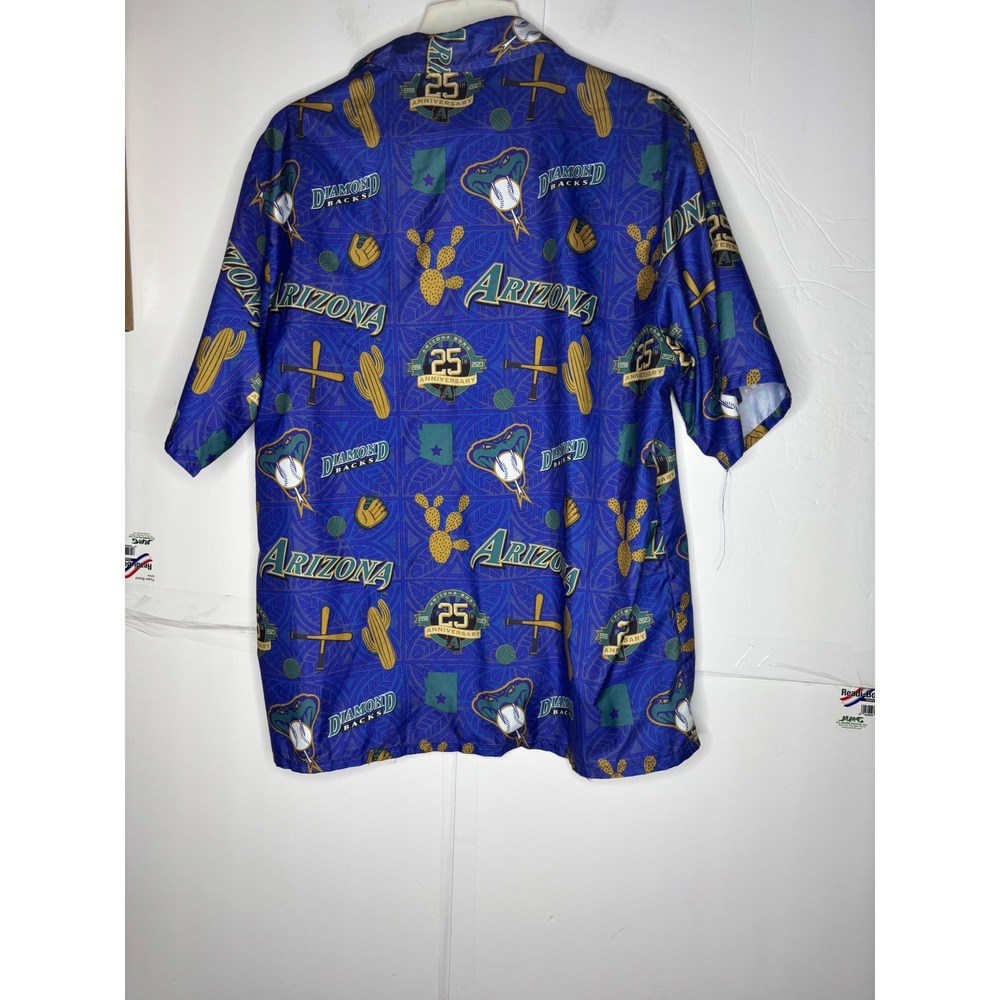 Budweiser Arizona Diamondbacks 25th Anniversary Button Shirt Mens Large Blue - Picture 5 of 7